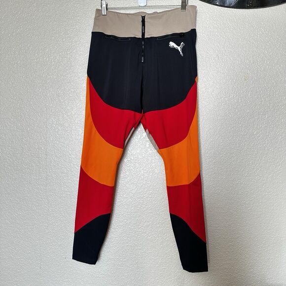 Womens Puma High Court June Ambrose Love Leggings Retro Colors Orange Black LRG